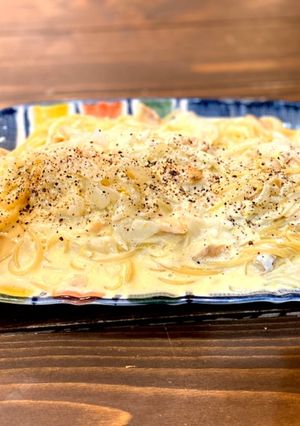 燻製鮭のカルボナーラ（レンジ調理水切不要-レシピのメイン写真