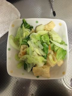 ヘルシー!キャベツと油揚げの梅肉和え-レシピのメイン写真