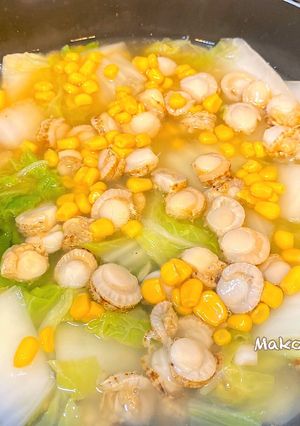 ベビー蒸しほたてと白菜のだしバター煮♡-レシピのメイン写真