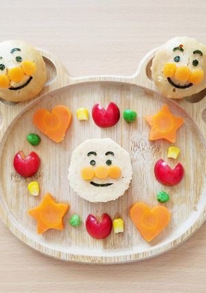 【手づかみ離乳食】アンパンマンプレート-レシピのメイン写真