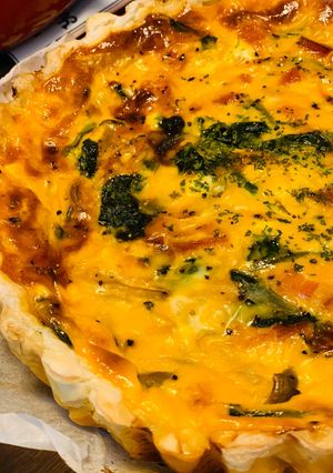 チーズたっぷりキッシュ 22cm深皿。-レシピのメイン写真