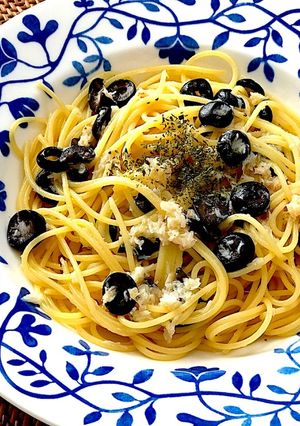 蟹と黒オリーブのオイルパスタ-レシピのメイン写真