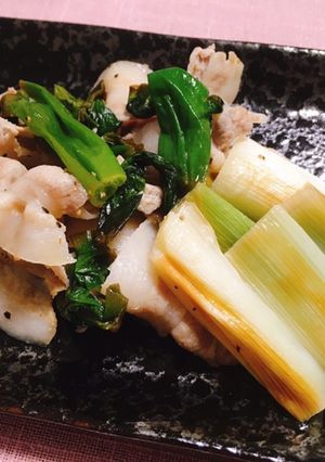 岩津ねぎと豚肉の塩レモン炒め-レシピのメイン写真