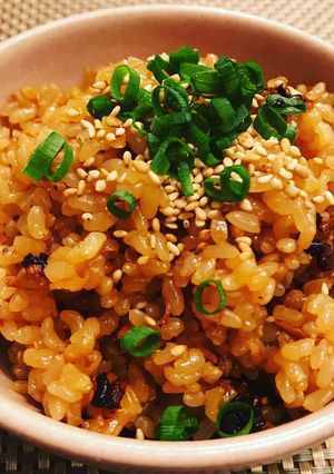 圧力鍋　もちもち玄米　ツナの炊き込みご飯-レシピのメイン写真