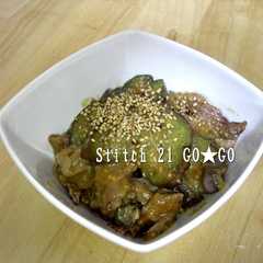 รูปของ 母の味❤ゴハンがススム♫豚ナス味噌炒め♫