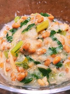 大根の葉となめ茸おろし納豆-レシピのメイン写真