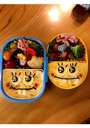 4歳と2歳のスポンジボブ弁当-レシピのメイン写真