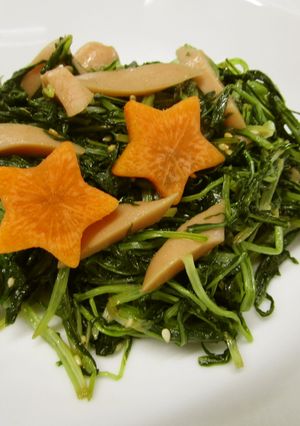 定番！水菜の醤油炒め♪めっけ-レシピのメイン写真