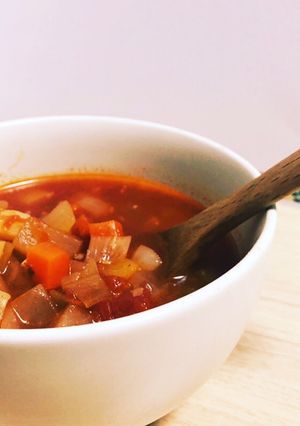 冬野菜とトマトのひよこ豆味噌ソープ-レシピのメイン写真