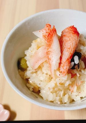 炊飯器で！ミックスビーンズ入りかにかま飯-レシピのメイン写真