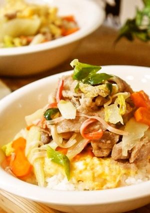 レンジで！食べ応え抜群のふわ玉中華風丼-レシピのメイン写真