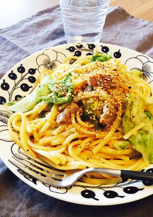 やみつき☆豚肉とレタスの味噌バターパスタ-レシピのメイン写真