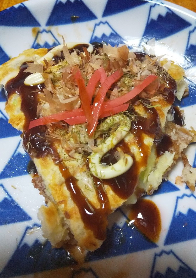 ひき肉と焼きそばときゃべつのお好み焼き-レシピのメイン写真