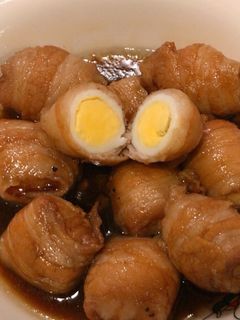 豚の角煮味玉風、うずらの玉子の肉巻き!-レシピのメイン写真