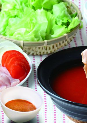 トマトスープで鶏しゃぶしゃぶ-レシピのメイン写真