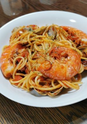 シーフードのトマトパスタ-レシピのメイン写真