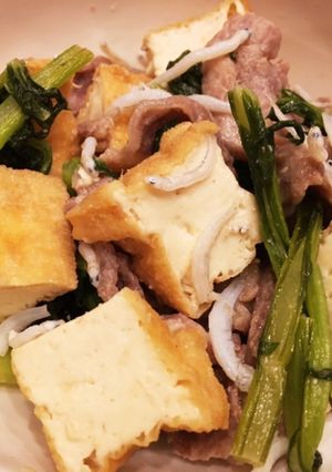 かぶの葉と厚揚げの味噌炒め-レシピのメイン写真