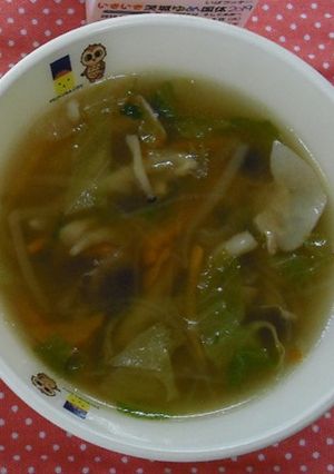 豚肉とレタスのスープ@つくば市学校給食-レシピのメイン写真