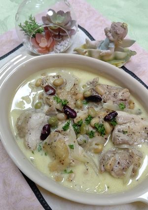簡単鶏もも肉の粒マスタードクリーム煮♬-レシピのメイン写真