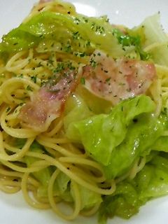 【簡単】レタスとベーコン★ゆず胡椒パスタ-レシピのメイン写真