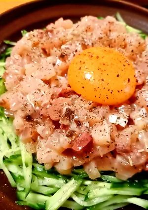 ワラサによるユッケのフリしたカルパッチョ-レシピのメイン写真