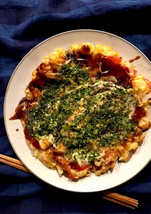 粉少なめ、米粉のお好み焼き-レシピのメイン写真