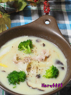 豚肉と長ネギ、キノコの味噌豆乳スープ-レシピのメイン写真