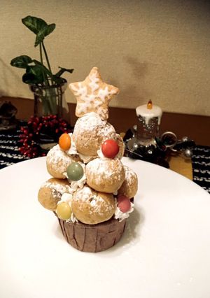 雪降るプチシュー☆クリスマスケーキ-レシピのメイン写真