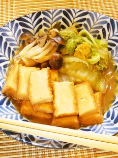 ☺簡単和食♪厚揚げと白菜のめんつゆ煮☺-レシピのメイン写真