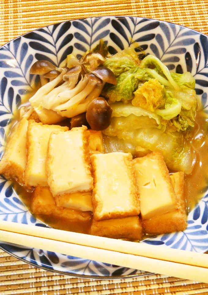 ☺簡単和食♪厚揚げと白菜のめんつゆ煮☺-レシピのメイン写真