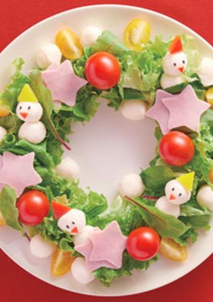 クリスマスリースサラダ-レシピのメイン写真