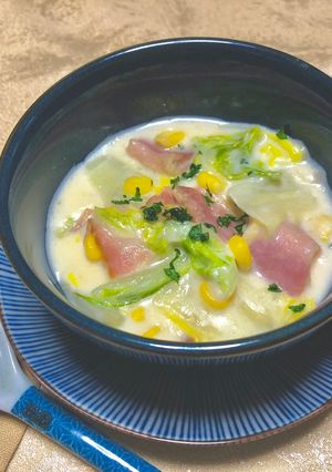 白菜・コーンとベーコンのクリーム煮♡簡単-レシピのメイン写真