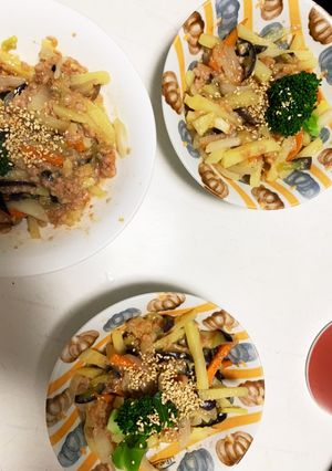 全てレンジ飯泥棒なすじゃがで青椒肉絲風-レシピのメイン写真