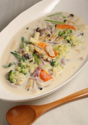 簡単！野菜たっぷりあさりのパスタスープ-レシピのメイン写真