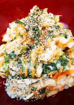 春菊と舞茸のヘルシー山芋和え-レシピのメイン写真