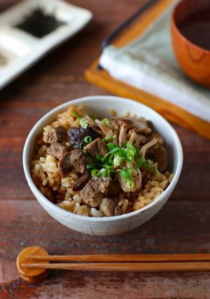 ラムときのこの炊き込みご飯-レシピのメイン写真
