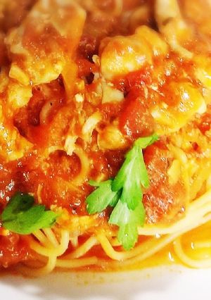 高血圧用とりももトマトクリームパスタ-レシピのメイン写真