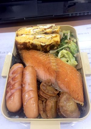 のっけ弁当♡鮭、ベビーホタテ☆-レシピのメイン写真