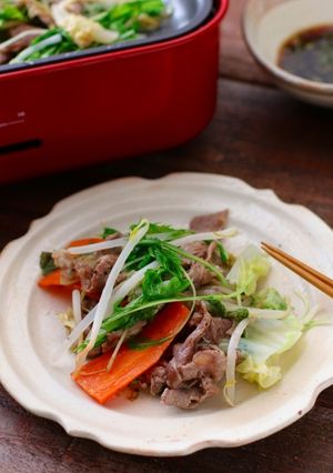 ラムのホットプレート蒸ししゃぶ-レシピのメイン写真