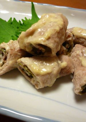 ◎レンジで簡単♪豚ロースの大葉梅マヨ巻き-レシピのメイン写真