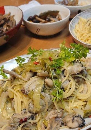 贅沢極み♪あさりと牡蠣の旨味パスタ♪-レシピのメイン写真