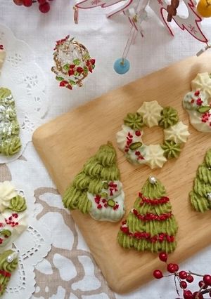 クリスマスツリー&リースのクッキー-レシピのメイン写真