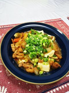 簡単♪豚肉と豆腐と野菜のすき焼き風煮-レシピのメイン写真