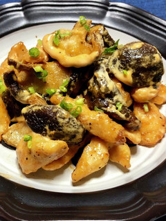 旨い!ささ身・椎茸天ぷらの胡麻油マヨ和え-レシピのメイン写真