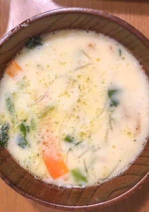 ひき肉が美味しい！豆乳春雨スープ-レシピのメイン写真