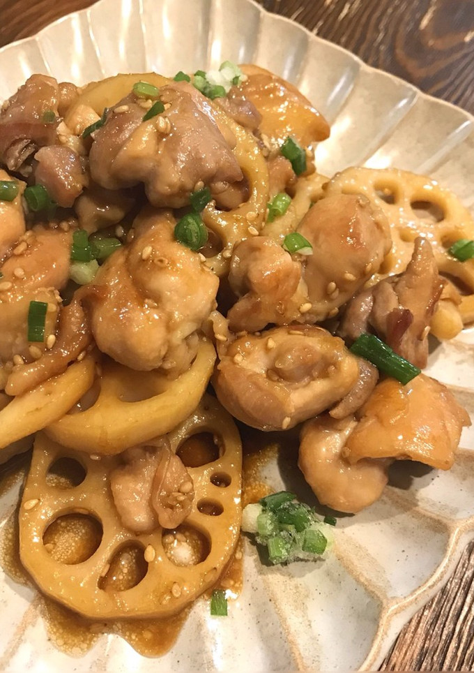 簡単おかず♡鶏肉とレンコンの甘辛炒め-レシピのメイン写真