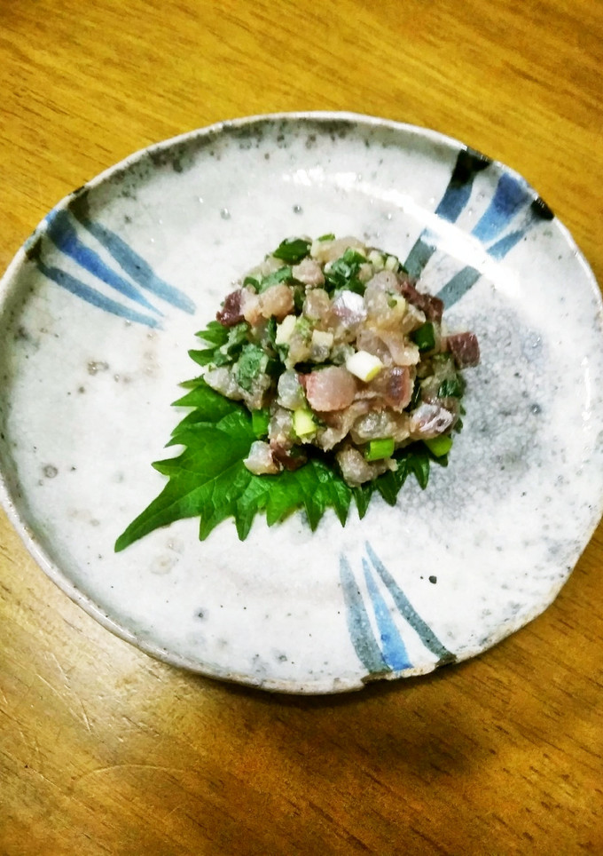 梨湖のアジのなめろう-レシピのメイン写真