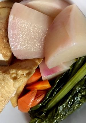 けいこだしで 厚揚げと野菜の炊き合わせ-レシピのメイン写真