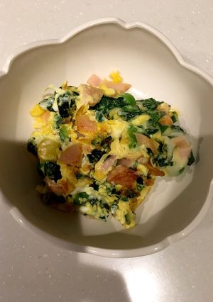 簡単☆ほうれん草とハムの卵とじ-レシピのメイン写真