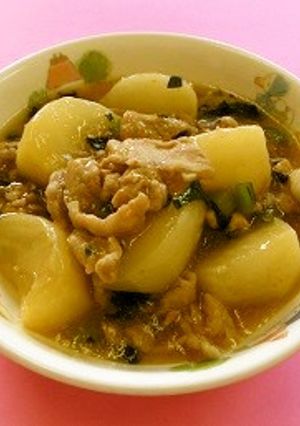 保育園給食★かぶと豚肉の煮物-レシピのメイン写真